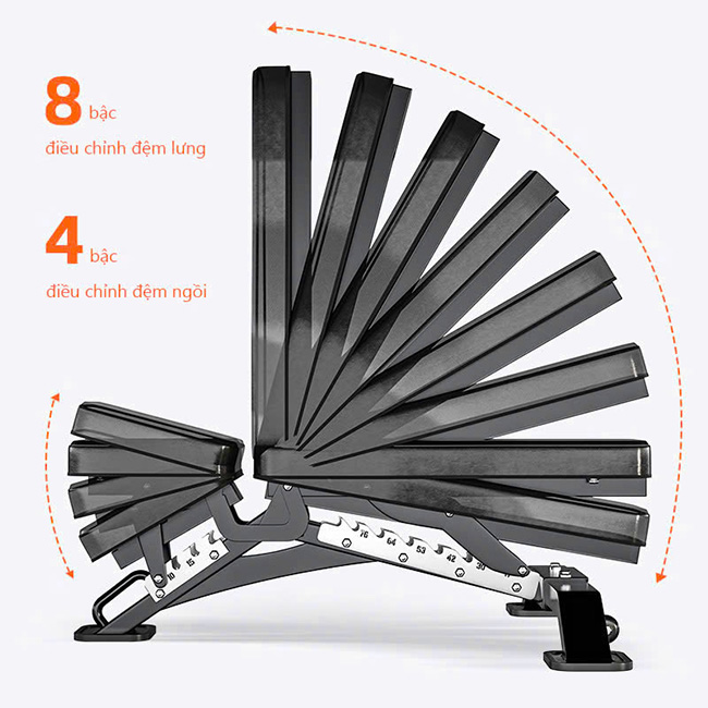 Điều chỉnh độ dốc ghế tập tạ Kingbox JL018
